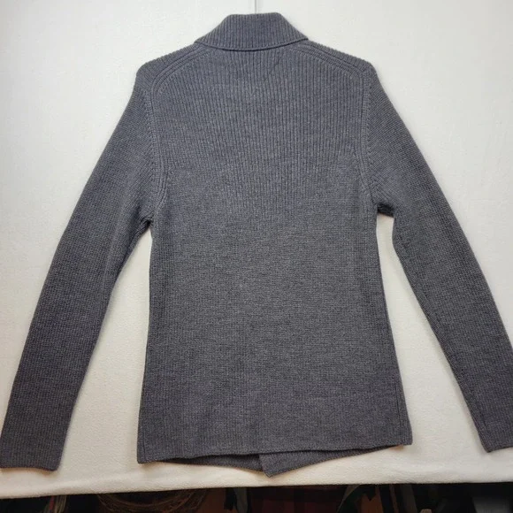 Robert Talbott Mens Grey Merino Wool Double Breasted Cardigan Sweater Italy Med